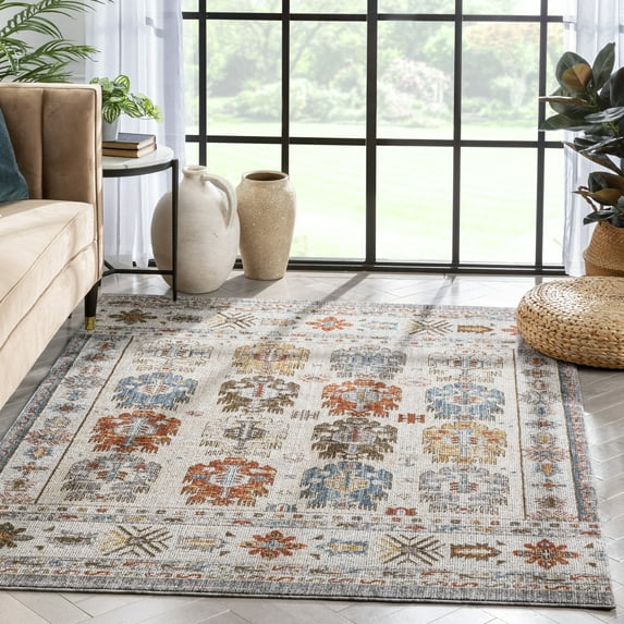 Well Woven Tenley Tribal Area Rug, 7.83' x 9.83', Medium-Height Pile, Soft Underfoot, Easy To Clean