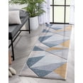 thumbnail image 1 of Well Woven Tessa Blue Modern Geometric Shatter Triangles Pattern Runner Rug (2' x 7'), 1 of 7