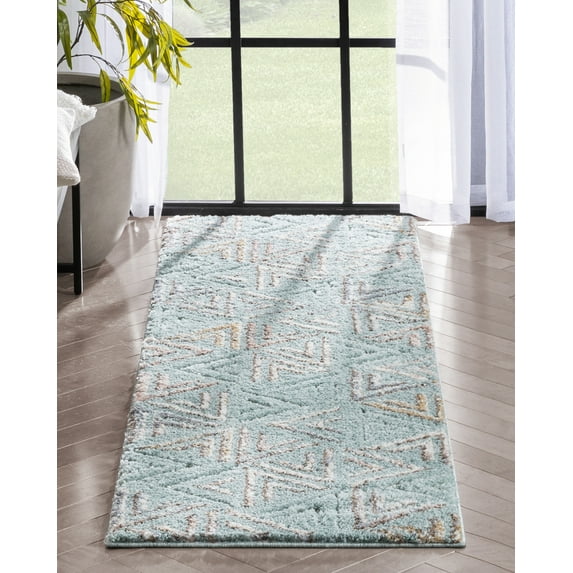 Well Woven | Thanatos Light Blue | High-lo Pile | Cozy Shag Runner 2x7 (2'3" x 7'3")