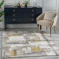 thumbnail image 1 of Well Woven Thelina Abstract Yellow Geometric Distressed Soft Glam Area Rug 5x7 (5'3" x 7'3"), 1 of 7