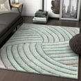 thumbnail image 1 of Well Woven Tilly Light Blue Geometric Stripes Thick Soft Plush 3D Textured Shag Area Rug, 1 of 7