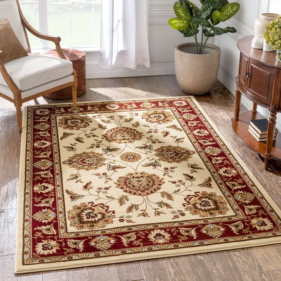 Well Woven Timeless Abbasi Oriental Persian Ivory 3'11" x 5'3" Area Rug
