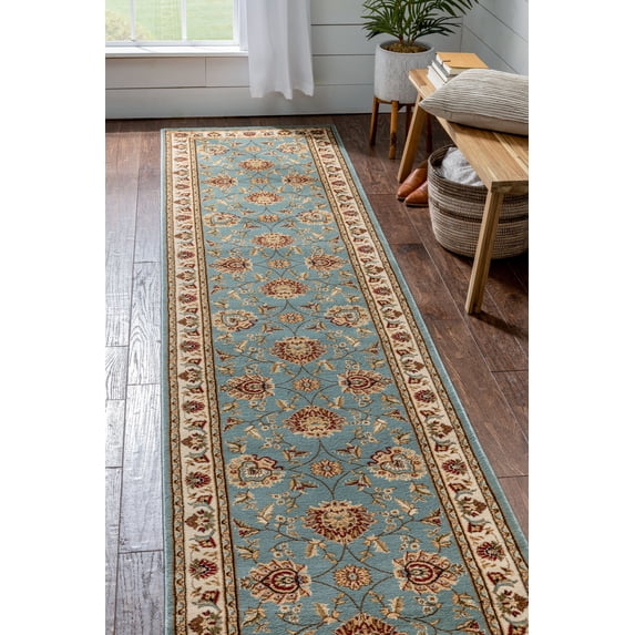 Well Woven Timeless Abbasi Oriental Persian Light Blue 2'3" x 7'3" Runner Area Rug