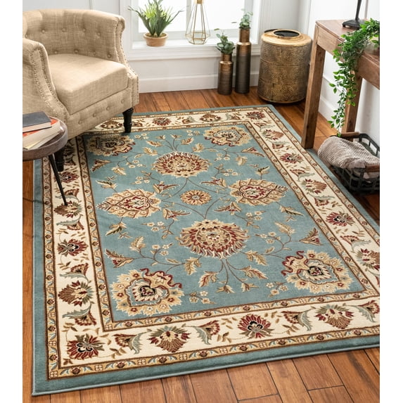Well Woven Timeless Abbasi Oriental Persian Light Blue 5'3" x 7'3" Area Rug