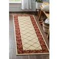 thumbnail image 1 of Well Woven Timeless Fleur De Lis Trellis Floral Border Ivory 2'7" x 12' Runner Area Rug, 1 of 8