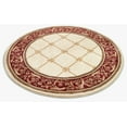 thumbnail image 1 of Well Woven Timeless Fleur De Lis Trellis Floral Border Ivory 7'10" Round Area Rug, 1 of 5
