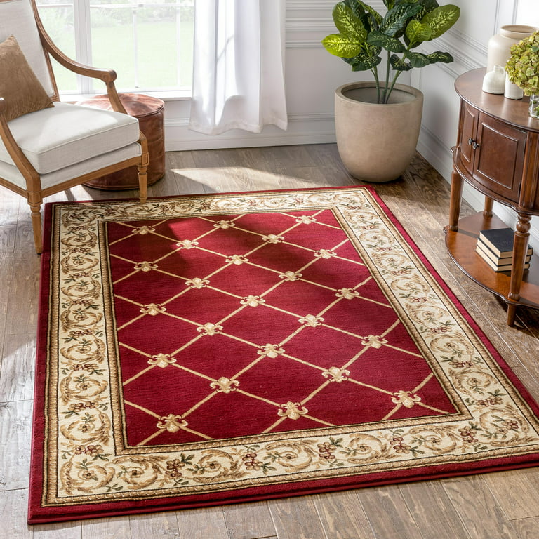Linon Emerald 3 X 5 (ft) Red Indoor Medallion Area Rug in the Rugs