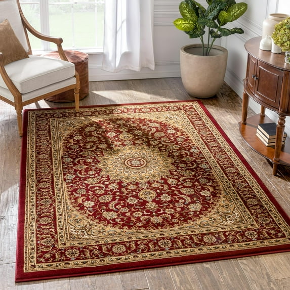 Well Woven Timeless Medallion Oriental Traditional Modern Area Rugs, Red