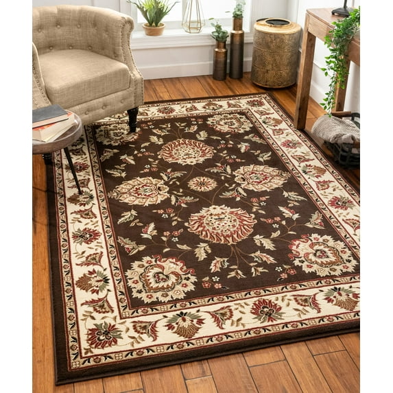 Well Woven Timeless Oriental Traditional Area Rugs, Brown