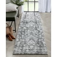 thumbnail image 1 of Well Woven Travini 2'7" x 9'10" Runner Grey Modern Geometric Thick Shag Rug, 1 of 8