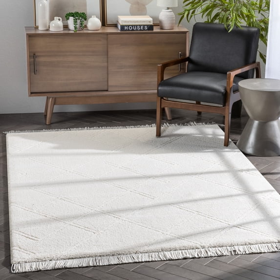 Well Woven Trellis Solid Area Rug, 9' x 7', Very soft