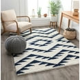 thumbnail image 1 of Well Woven Tribal Diamond Medallion White Soft Shag Area Rug, 1 of 7