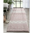 thumbnail image 1 of Well Woven Tribal Diamond Stripes Shag Blush Pink Cozy 1" Thick Runner Rug 2x7 (2'3" x 7'3"), 1 of 7