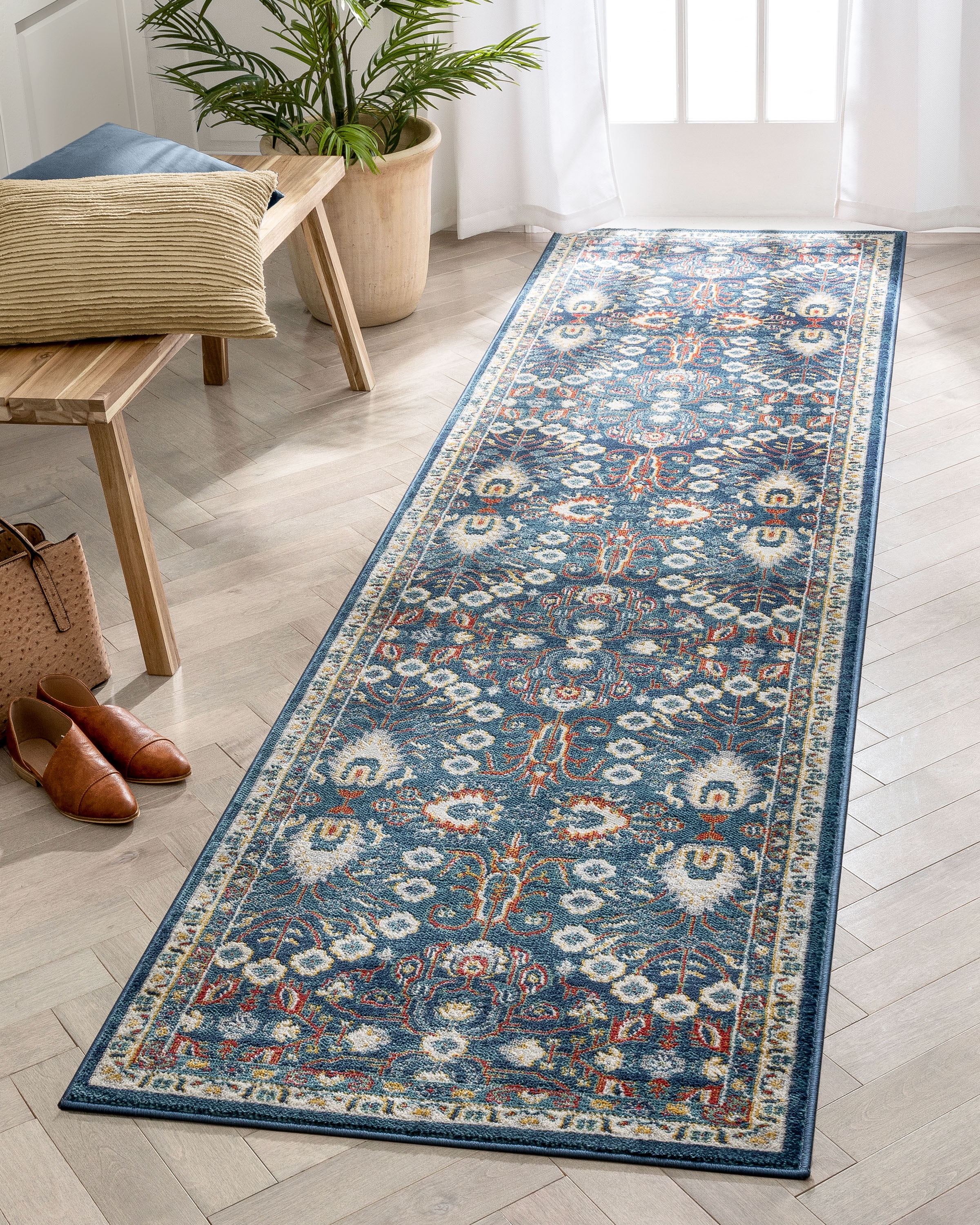 Well Woven Tulsa Caldwell Oriental Persian Blue 2'7" x 9'10" Runner