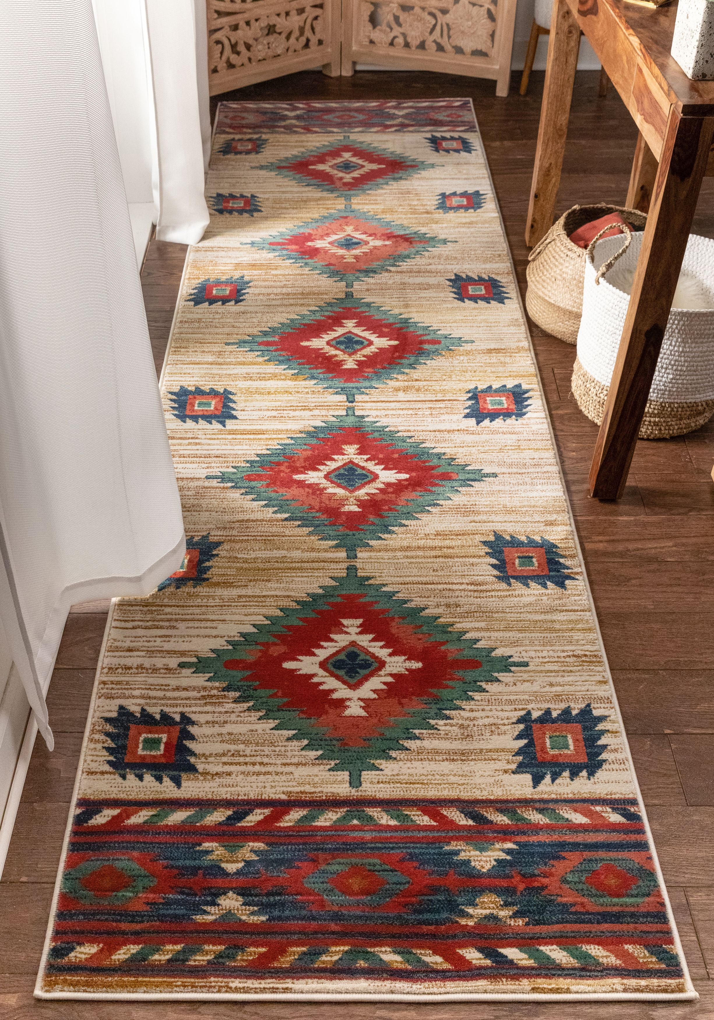 Well Woven Tulsa Lea Vintage Southwestern Tribal Cream 2'7" x 9'10" Runner Area Rug