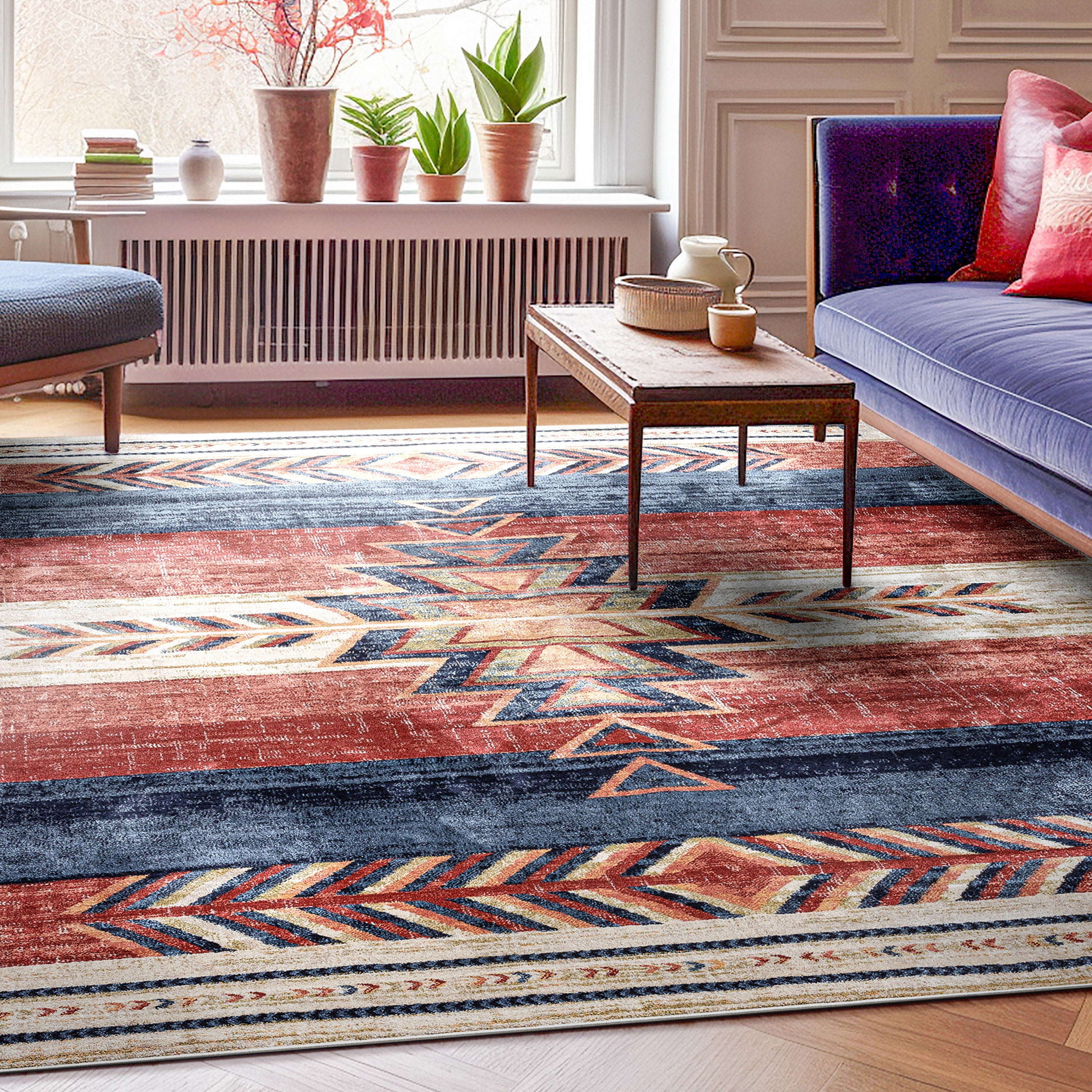 Well Woven Tulsa Southwestern Area Rug, 9.25' x 12.5', Shed Free Yarn, Durable, Machine Made