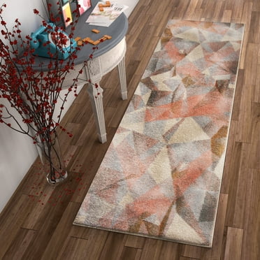 Well Woven Vettore Naomi Mid-Century Modern Geometric Tranquil Pink 2'3" x 7'3" Runner Area Rug