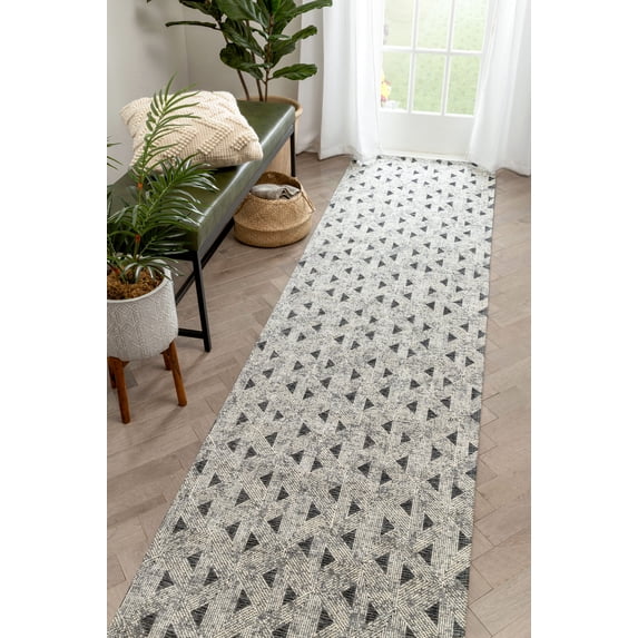 Well Woven Vira Grey Abstract Distressed Runner Rug 3x10 (2'7" x 9'10")
