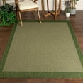 thumbnail image 1 of Well Woven Woden Green Indoor/Outdoor Solid Color Border Area Rug 5x7 (5'3" x 7'3"), 1 of 10