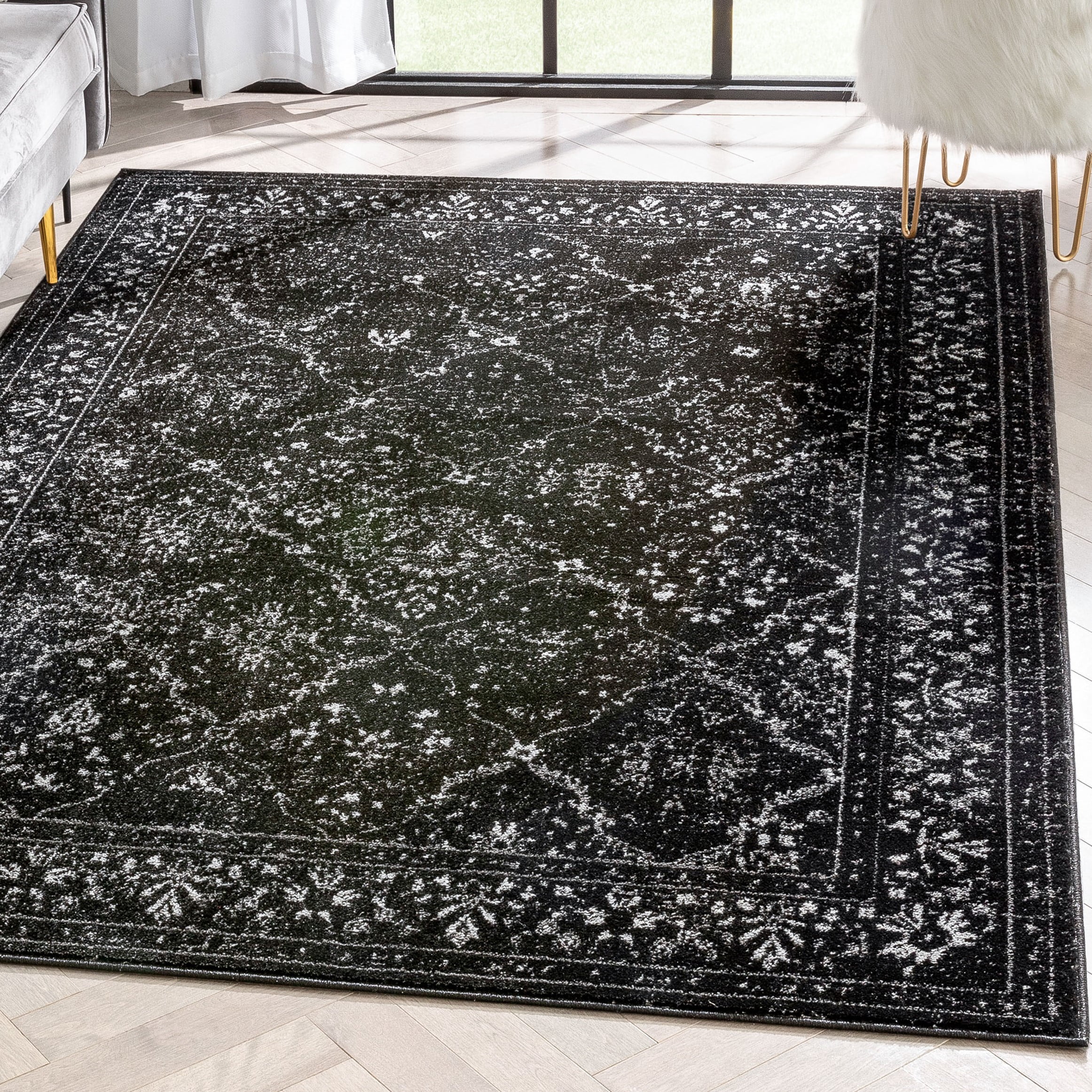 Well Woven Zazzle Argos Vintage Oriental Black 3'11" x 5'3" Area Rug