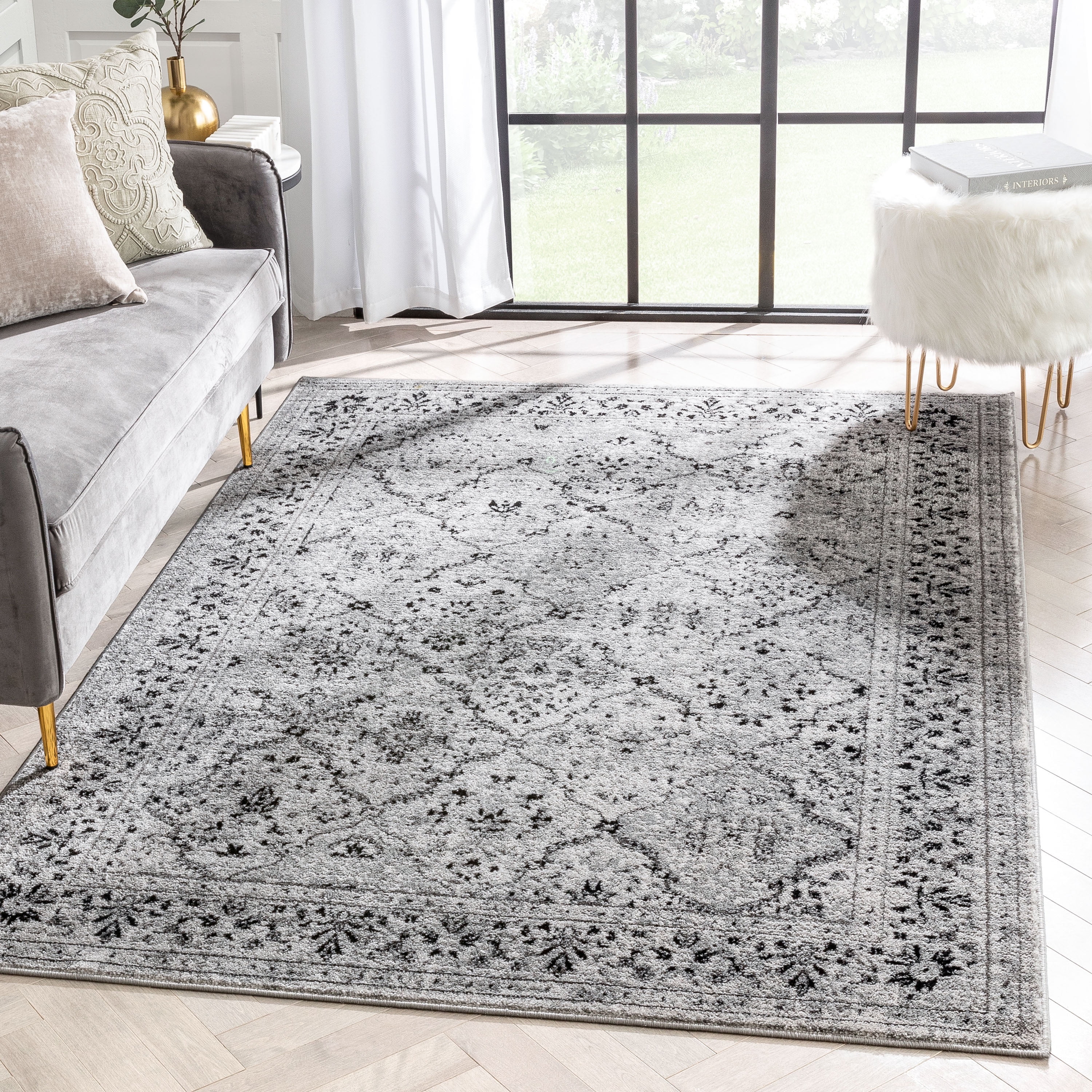 Well Woven Zazzle Argos Vintage Oriental Grey 7'10" x 9'10" Area Rug