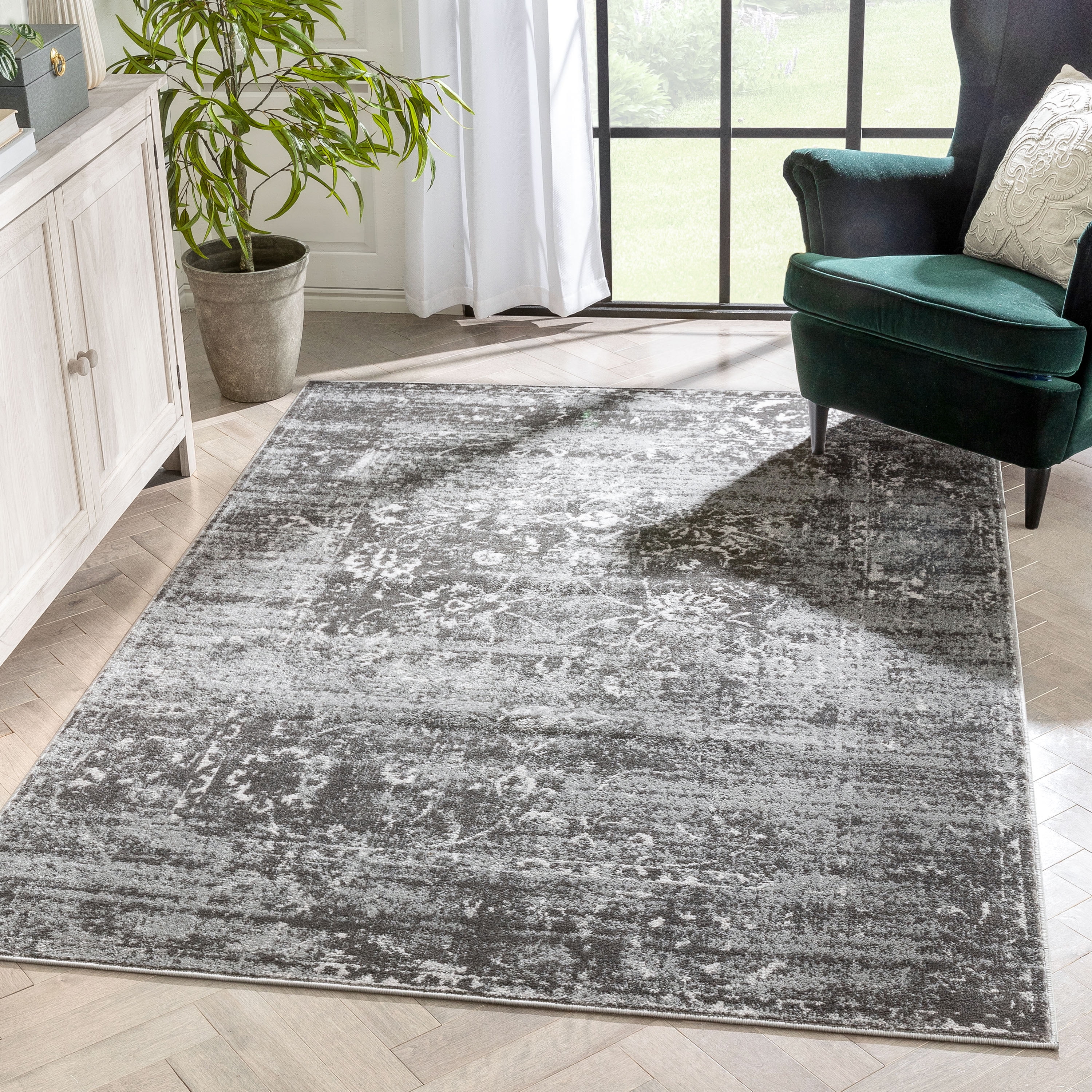 Well Woven Zazzle Thiva Vintage Oriental Black 5'3" x 7'3" Area Rug