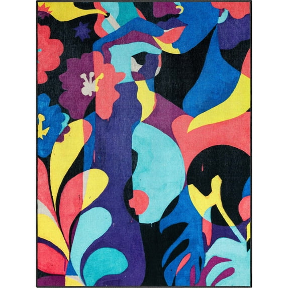 Well Woven x Misha Tyutyunik The Sunday Jungle Collection A Room With a View Modern Abstract Multi 5'3" x 7'3" Area Rug