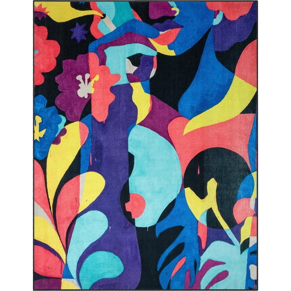 Well Woven x Misha Tyutyunik The Sunday Jungle Collection A Room With a View Modern Abstract Multi 7'7" x 9'10" Area Rug