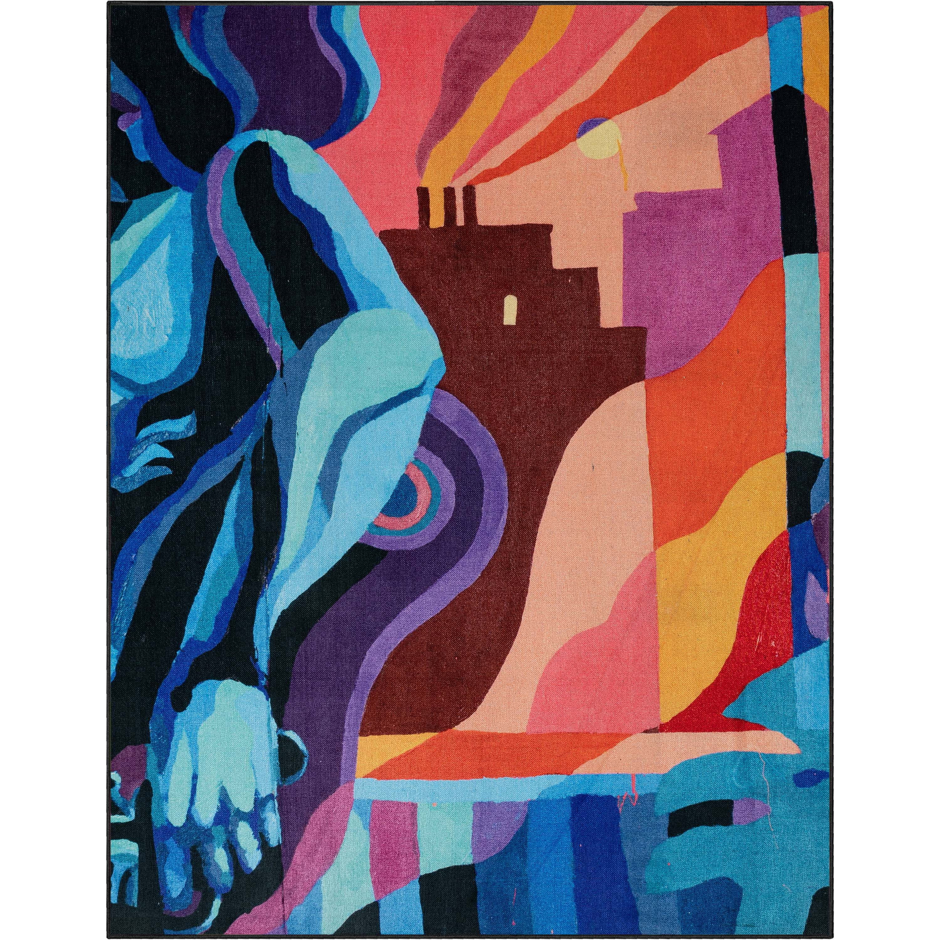 Well Woven x Misha Tyutyunik The Sunday Jungle Collection Aubade Modern Abstract Multi 7'7" x 9'10" Area Rug