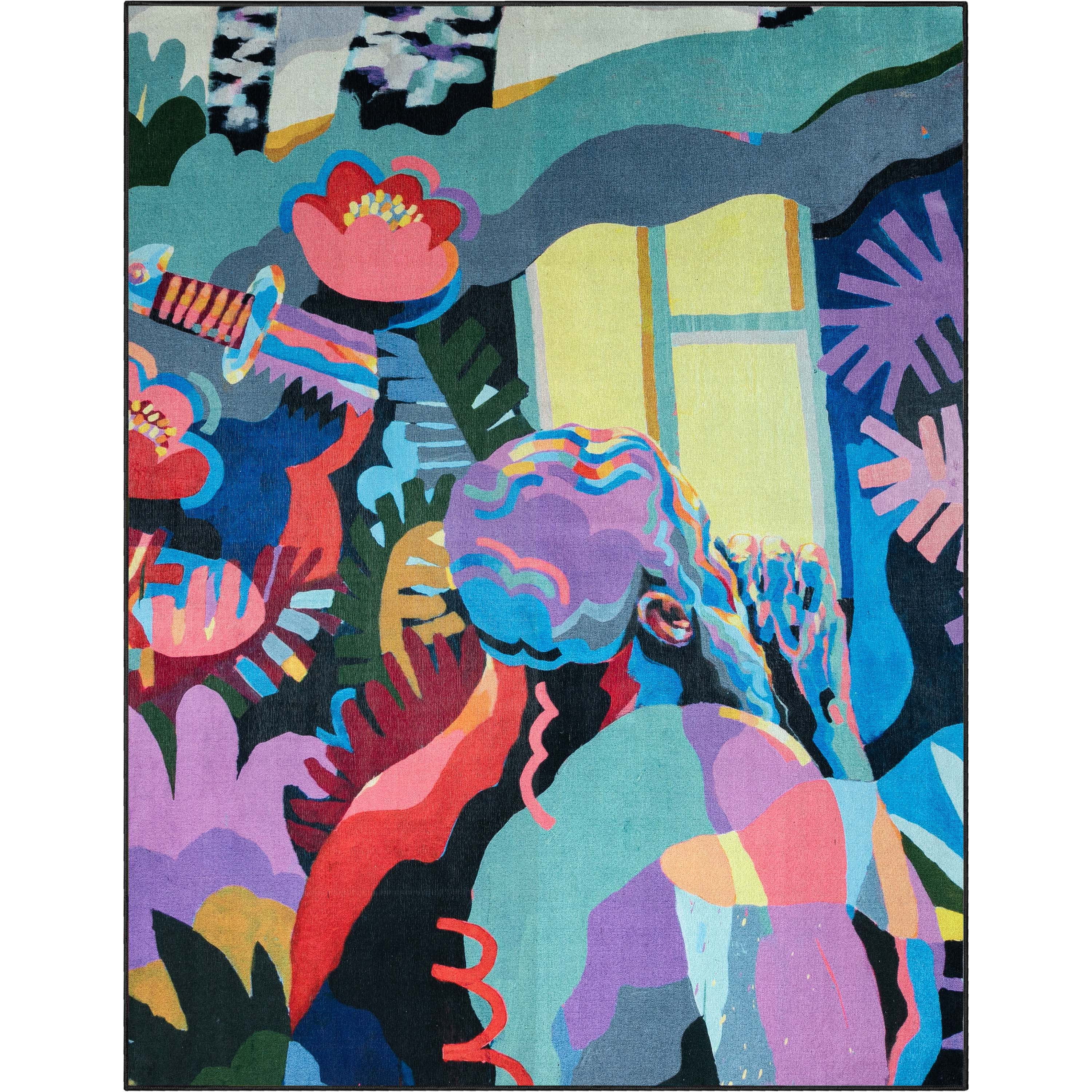 Well Woven x Misha Tyutyunik The Sunday Jungle Collection Home Modern Abstract Multi 7'7" x 9'10" Area Rug