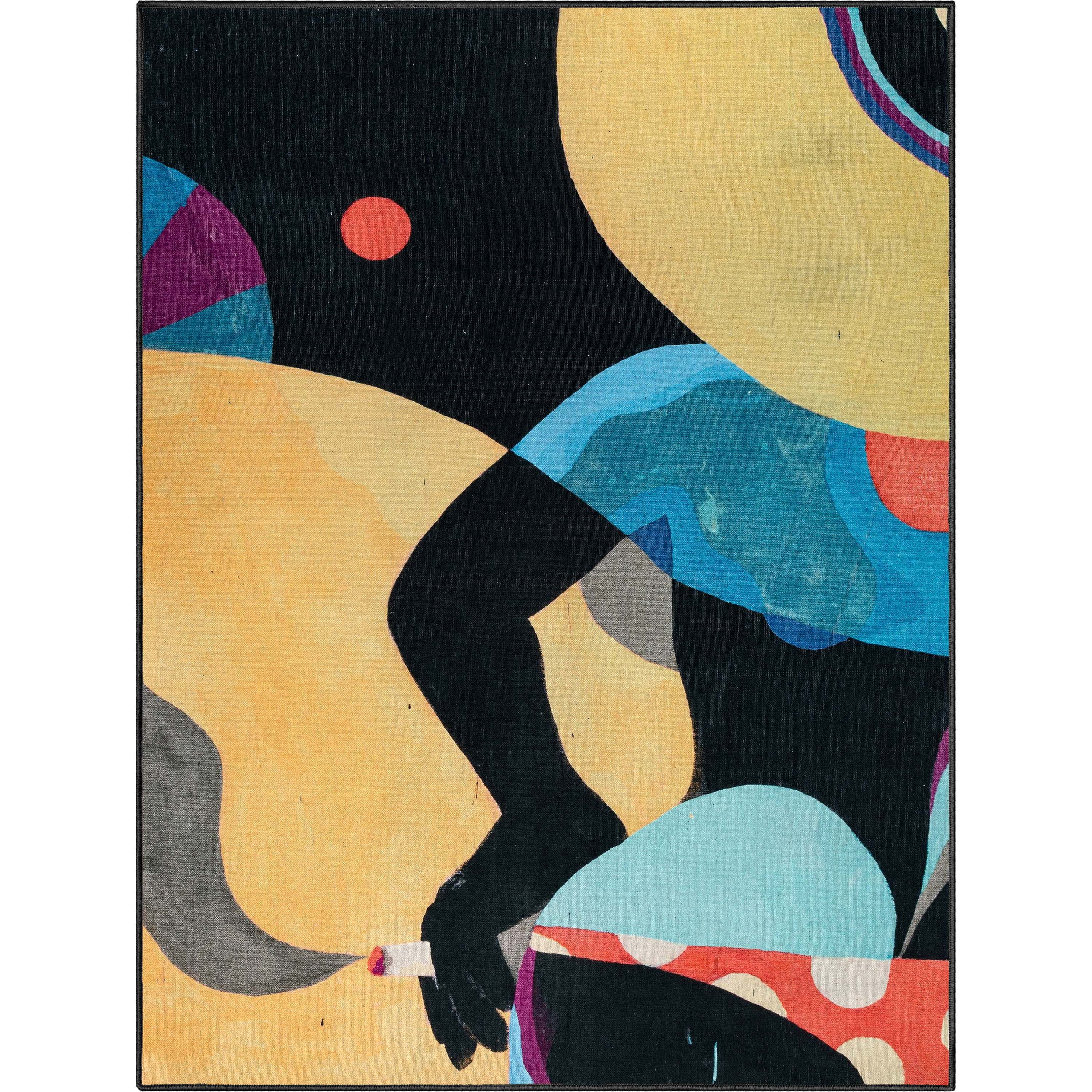 Life's a Beach Multicolor Synthetic Abstract Rectangular Area Rug