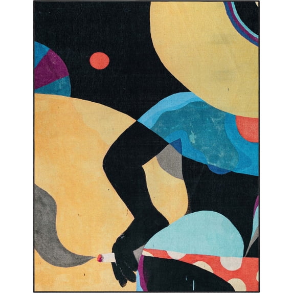Well Woven x Misha Tyutyunik The Sunday Jungle Collection Life's a Beach Modern Abstract Multi 6'7" x 9'3" Area Rug