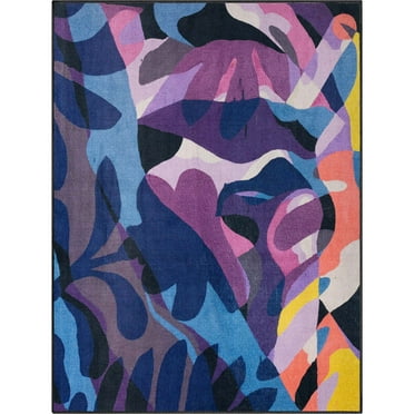 Well Woven x Misha Tyutyunik The Sunday Jungle Collection Nocturne Modern Abstract Multi 5'3" x 7'3" Area Rug
