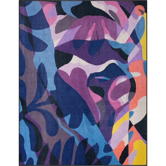 Well Woven x Misha Tyutyunik The Sunday Jungle Collection Nocturne Modern Abstract Multi 7'7" x 9'10" Area Rug