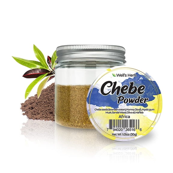 Wells Oil Dried Herb Chebe | 100% Natural Chebe Herb | DIY Herbal Infusion Ingredient | Cosmetic Use Only | 1.05 oz (30 g)