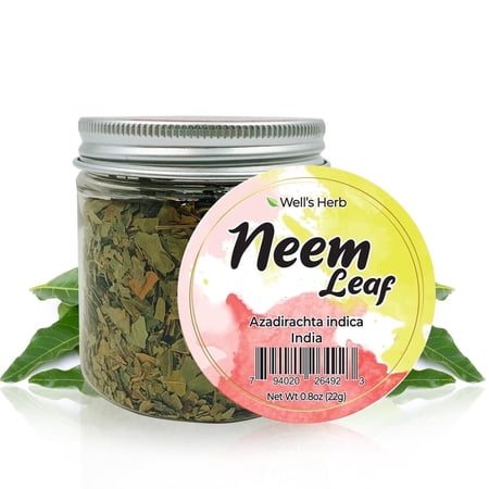 Well’s Oil Dried Herb Neem Leaf | 100% Natural Neem Leaf | DIY Herbal Infusion Ingredient | Cosmetic Use Only | 0.8 oz (23 g)