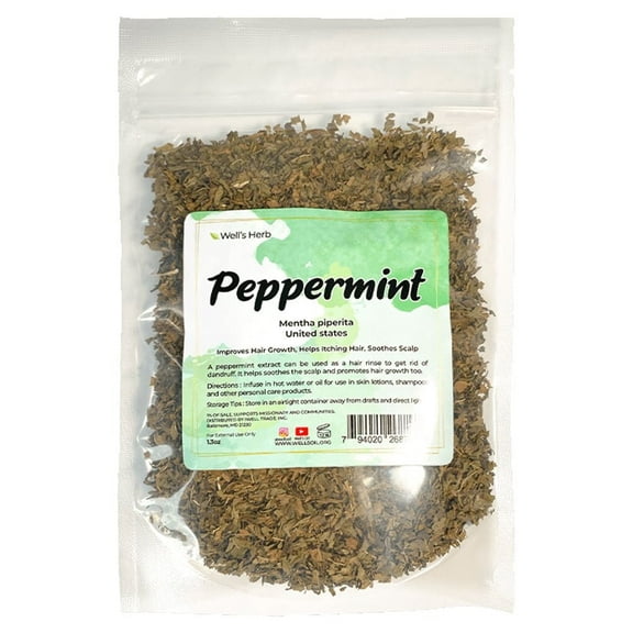 Well's Oil Dired Peppermint Herb (1.3 oz) | All Hair & Skin | Hair Growth & Moisturize