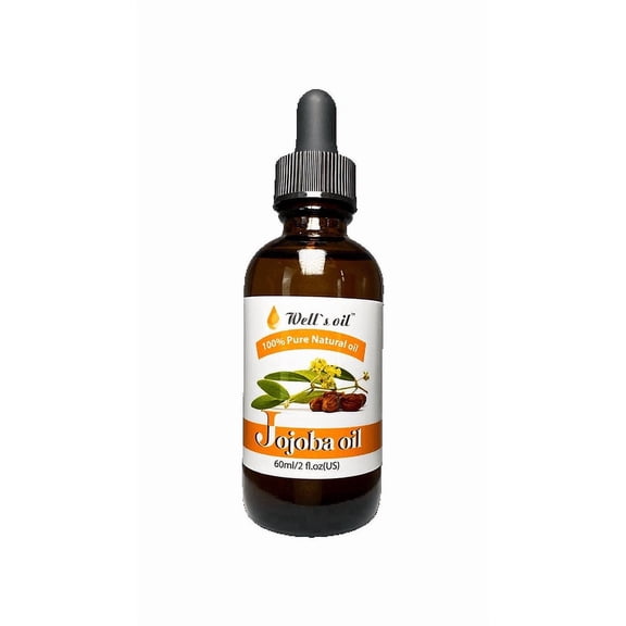 Well’s Oil Jojoba Oil | 2 fl oz | 100% Pure Jojoba Seed Oil | Lightweight Moisturizing Care | For Hair & Skin | 59 mL