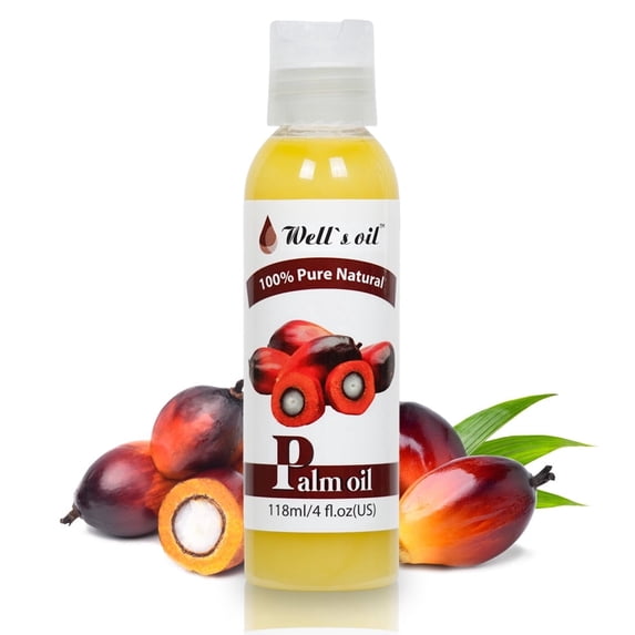Well’s Oil Palm Oil | 4 fl oz | 100% Natural Refined Palm Oil | Lightweight Moisturizing Care | For Hair & Skin | 118 mL