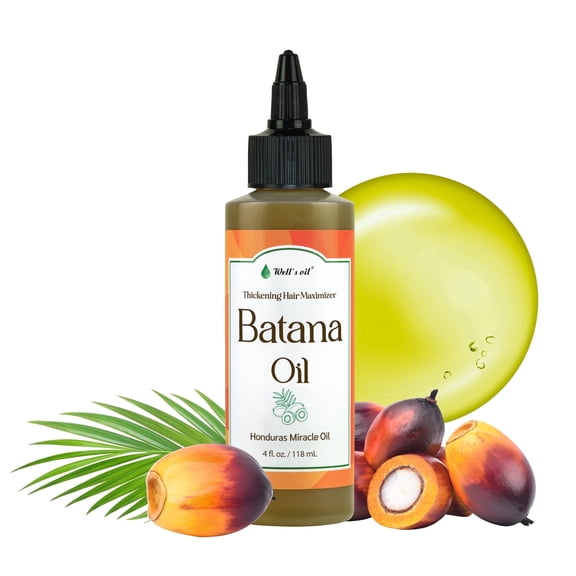 Well’s Oil Batana Oil | 4 fl oz | 100% Natural Raw Batana Oil from Honduras | Moisturizing & Nourishing | For Hair & Skin | 118 ml