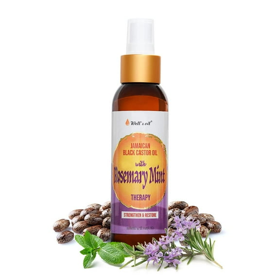 Well's Oil Jamaican Black Castor Oil Rosemary Mint Spray 4oz (1pce)
