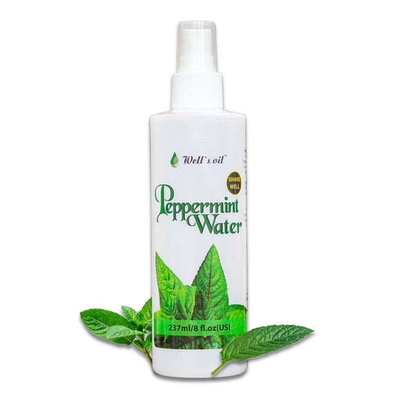 Well’s Floral Water Mist Spray | Peppermint | 8 fl oz | For Skin & Hair | Refreshing Mist