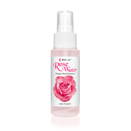 Well’s Oil Rose Water Mist Spray (2 fl oz) | Floral Rose Water Hydrosol | Alcohol-Free | For Skin & Hair Use