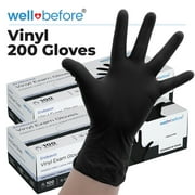 WellBefore Black Vinyl Disposable Gloves - Large 200 Ct. - Powder & Latex-Free Gloves