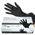 WellBefore Black Vinyl Disposable Gloves Medium 100 Ct. Powder