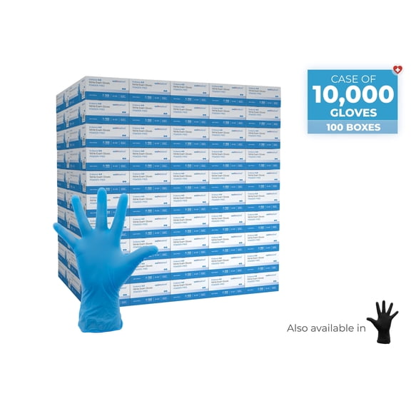 WellBefore Blue Nitrile Disposable Gloves - Large 10000 Ct - Powder & Latex-Free Gloves