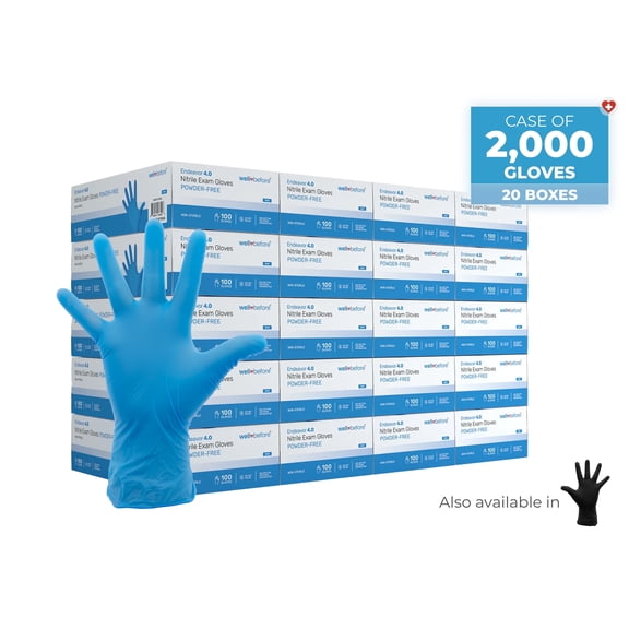WellBefore Blue Nitrile Disposable Gloves - XLarge 2000 Ct - Powder & Latex-Free Gloves