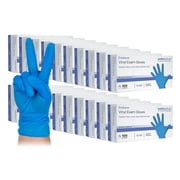 WellBefore Blue Vinyl Disposable Gloves, Powder & Latex-Free - Medium 2000 Ct