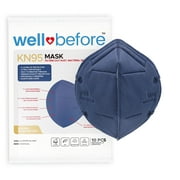 WellBefore KN95 Disposable 5Ply Face Masks, Pack of 10, Large, Blue, Individually Wrapped, Adjustable Ear Loops