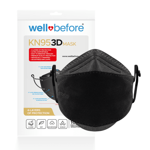 WellBefore KN95 Face Masks 10 Pack, Comfortable, Disposable with